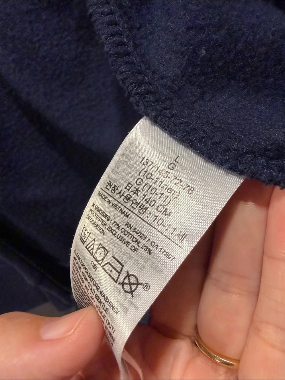 GAP Kids Navy Zip-Up Hoodie with Pink-Trim Logo